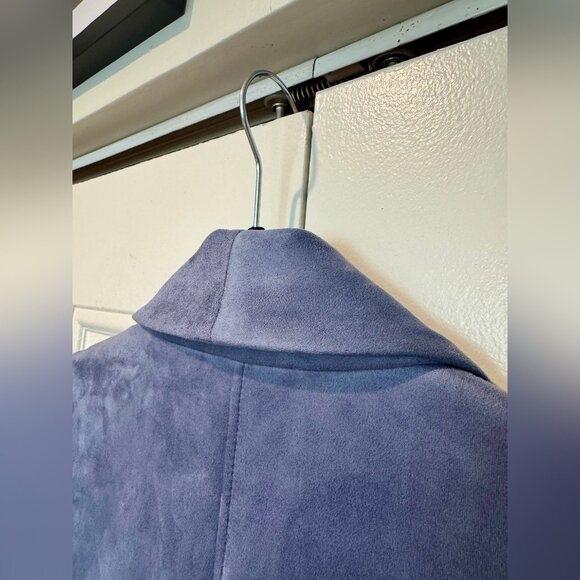 T Tahari Soft Faux Suede Open Front Jacket - Picture 4 of 5